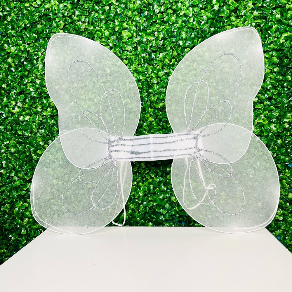 *Brand New* Halloween White Glitter Angel Wings